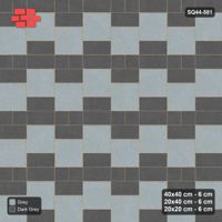 Interlock (Pasco) 40x40 cm · SQ44-581 · 3-Size Ashlar, Solid Slabs, 80x80 Block, Mix 1, 320 cm