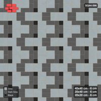 Interlock (Pasco) 40x40 cm · SQ44-586 · 3-Size Ashlar, Size Tones, 120x120 Block, Mix 7, 480 cm
