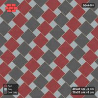 Interlock (Pasco) 40x40 cm · SQ44-591 · 45 Degree Offset Lattice, Stripes, Kerb Frame, 380 cm