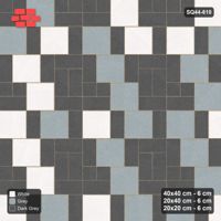 Interlock (Pasco) 40x40 cm · SQ44-610 · 3-Size Ashlar, Tonal Blend, 120x120 Block, Mix 22, 320 cm
