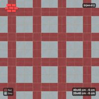 Interlock (Pasco) 40x40 cm · SQ44-612 · Double Pinwheel, Corner Keys, Radial, 480 cm