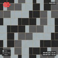 Interlock (Pasco) 40x40 cm · SQ44-628 · Ombre Slab Step, Diagonal Bands, Dark to Light, 320 cm