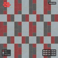 Interlock (Pasco) 40x40 cm · SQ44-635 · 3-Size Ashlar, Solid Slabs, 80x120 Block, Mix 43, Kerb