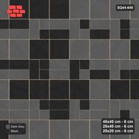 Interlock (Pasco) 40x40 cm · SQ44-640 · 3-Size Ashlar, Random 2-Tone, 80x80 Block, Mix 47, 400 cm