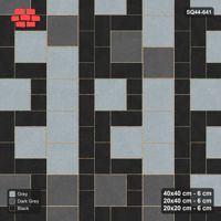 Interlock (Pasco) 40x40 cm · SQ44-641 · 3-Size Ashlar, Tonal Blend, 120x120 Block, Mix 49, 400 cm