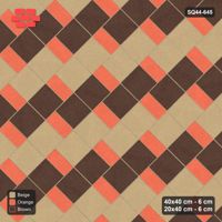 Interlock (Pasco) 40x40 cm · SQ44-645 · 45 Degree Slab Step, Pair Tones, Right, Kerb Frame, 380 cm