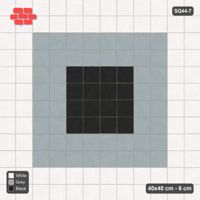 Interlock (Pasco) 40x40 cm · SQ44-7 · Concentric Square Rings