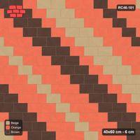 Interlock (Pasco) 40x60 cm · RC46-101 · Running Bond 1/3, Three-Tone Diagonal in 40H Kerb Frame