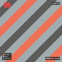 Interlock (Pasco) 40x60 cm · RC46-178 · Diagonal Running Bond, Three-Tone Course Pairs in 42H Kerb Frame
