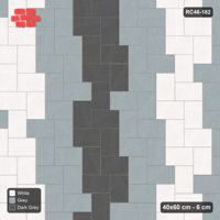Interlock (Pasco) 40x60 cm · RC46-182 · Stepped Herringbone (3:2), Three-Tone Zigzag