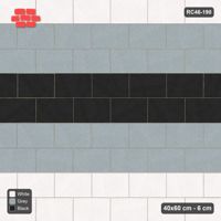 Interlock (Pasco) 40x60 cm · RC46-190 · Running Bond 1/2, Three-Tone Course Pairs in 25B Kerb Frame