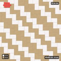 Interlock (Pasco) 40x60 cm · RC46-204 · Stepped Herringbone (3:2), Diagonal Stripes in 42F Kerb Frame