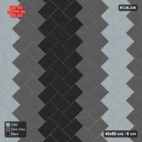 Interlock (Pasco) 40x60 cm · RC46-248 · Stepped Chevron (3:2), Three-Tone Zigzag in 54F Kerb Frame