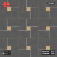 Interlock (Pasco) 40x60 cm · RC46-251 · Pinwheel CW, 20x20 Centres, Solid Planks - Stone & Earth