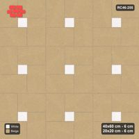 Interlock (Pasco) 40x60 cm · RC46-255 · Pinwheel CW, 20x20 Centres, Solid Planks - Ivory & Sand