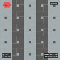 Interlock (Pasco) 40x60 cm · RC46-257 · Pinwheel CW, 20x20 Centres, Column Bands - Charcoal Edge