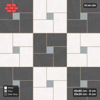 Interlock (Pasco) 40x60 cm · RC46-259 · Pinwheel CW, 20x20 Centres, Module Chequer - Monochrome