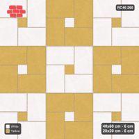Interlock (Pasco) 40x60 cm · RC46-260 · Pinwheel ACW, 20x20 Centres, Module Chequer - Ivory & Ochre