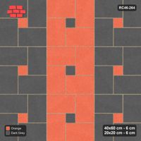 Interlock (Pasco) 40x60 cm · RC46-264 · Pinwheel ACW, 20x20 Centres, Column Bands + Kerb - Ember