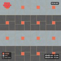 Interlock (Pasco) 40x60 cm · RC46-267 · Pinwheel CW, 20x20 Centres, Row Bands - Sunset Slate