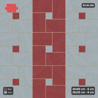 Interlock (Pasco) 40x60 cm · RC46-268 · Pinwheel ACW, 20x20 Centres, Column Bands - Brick & Ash