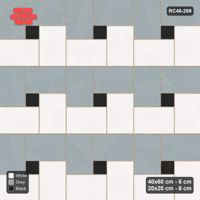 Interlock (Pasco) 40x60 cm · RC46-269 · Pinwheel CW, 20x20 Centres, Alternating Planks - Tuxedo