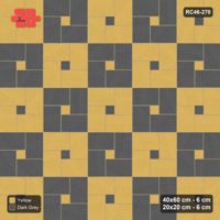 Interlock (Pasco) 40x60 cm · RC46-270 · Pinwheel ACW, Module Chequer + Kerb - Mustard Slate
