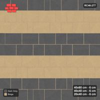 Interlock (Pasco) 40x60 cm · RC46-277 · Roman 40 Course Mix, Double Course Bands + Kerb - Stone & Earth