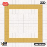 Interlock (Pasco) 40x60 cm · RC46-28 · Triple border with ochre course around stack field