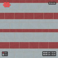 Interlock (Pasco) 40x60 cm · RC46-294 · Course Stripes 40+20 1+1, Accent Every 3rd Course - Brick & Ash