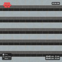 Interlock (Pasco) 40x60 cm · RC46-298 · Course Stripes 40+20 1+2, Three-Course Bands - Graphite Scale