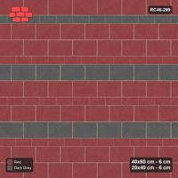 Interlock (Pasco) 40x60 cm · RC46-299 · Course Stripes 40+20 2+1, Accent Every 4th Course - Rust & Charcoal