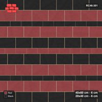 Interlock (Pasco) 40x60 cm · RC46-301 · Course Stripes 40+20 2+1, Course Bands + Kerb - Red & Black