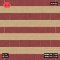 Interlock (Pasco) 40x60 cm · RC46-302 · Course Stripes 40+20 1+2, By Product - Terracotta