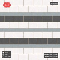 Interlock (Pasco) 40x60 cm · RC46-305 · Course Stripes 40+20 2+1, Big Plain, Accent Every 3rd Big - Monochrome
