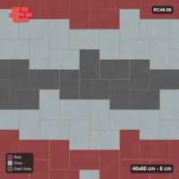 Interlock (Pasco) 40x60 cm · RC46-56 · Stepped Herringbone (3:2), Three-Tone Course Pairs