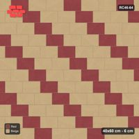 Interlock (Pasco) 40x60 cm · RC46-64 · Running Bond 1/3, Diagonal Stripes in 38F Kerb Frame