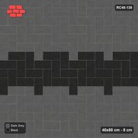 Interlock (Pasco) 40x80 cm · RC48-138 · Herringbone 90, central feature band