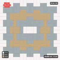 Interlock (Pasco) 40x80 cm · RC48-155 · Basketweave, three-tone medallion rings