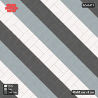 Interlock (Pasco) 40x80 cm · RC48-171 · Diagonal Parquet, three-tone columns