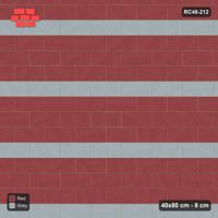 Interlock (Pasco) 40x80 cm · RC48-212 · Running Bond 1/2, every 4th course accent in Kerb 25B Frame