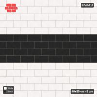 Interlock (Pasco) 40x80 cm · RC48-215 · Running Bond 1/2, central feature band in Kerb 42H Frame