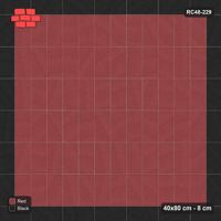 Interlock (Pasco) 40x80 cm · RC48-229 · Stretcher Border (1 course), Vertical Stack Field, Red & Black