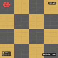 Interlock (Pasco) 40x80 cm · RC48-240 · Woven Panel Checkerboard 160 cm, stack + stack, Mustard Slate