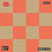 Interlock (Pasco) 40x80 cm · RC48-241 · Woven Panel Checkerboard 160 cm, stack vertical + basketweave, Clay Court