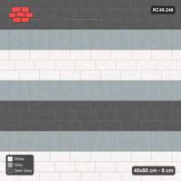Interlock (Pasco) 40x80 cm · RC48-246 · Plaza Bands, quarter bond with soldier rows, Monochrome