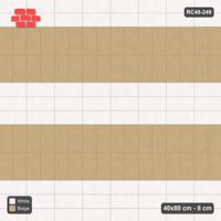 Interlock (Pasco) 40x80 cm · RC48-249 · Plaza Bands, stack bond with soldier rows, Ivory & Sand
