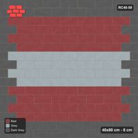 Interlock (Pasco) 40x80 cm · RC48-58 · Running Bond 1/2, feature band with edge course