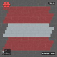 Interlock (Pasco) 40x80 cm · RC48-99 · Running Bond 1/4, feature band with edge course