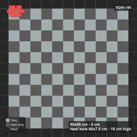 Interlock (Pasco) 50x50 cm · SQ55-100 · Stack Bond - Chess Board with Border - Kerb Frame